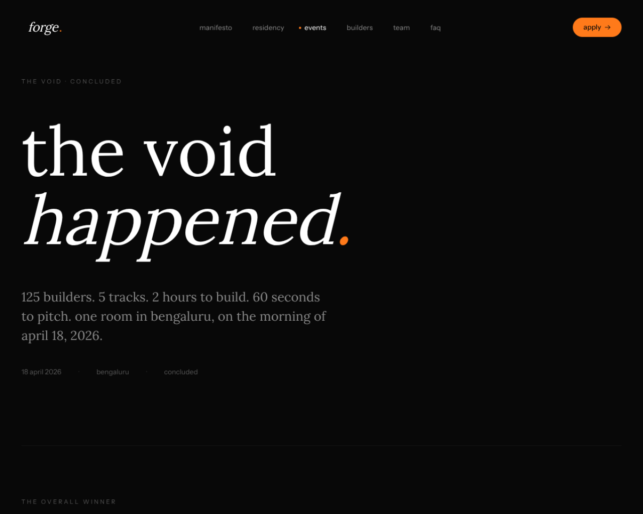 Forge The Void selection