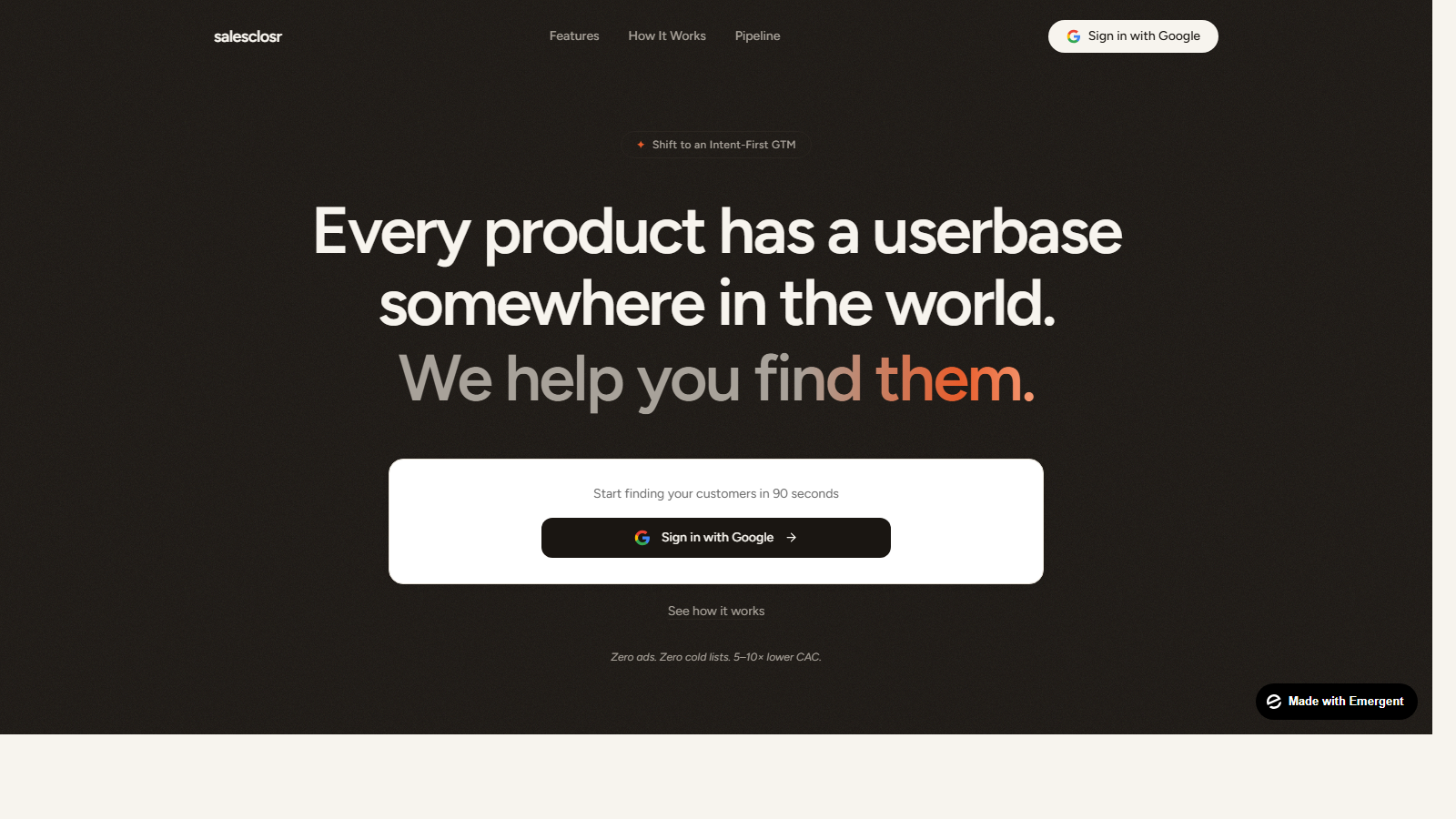 SalesClosr product screenshot